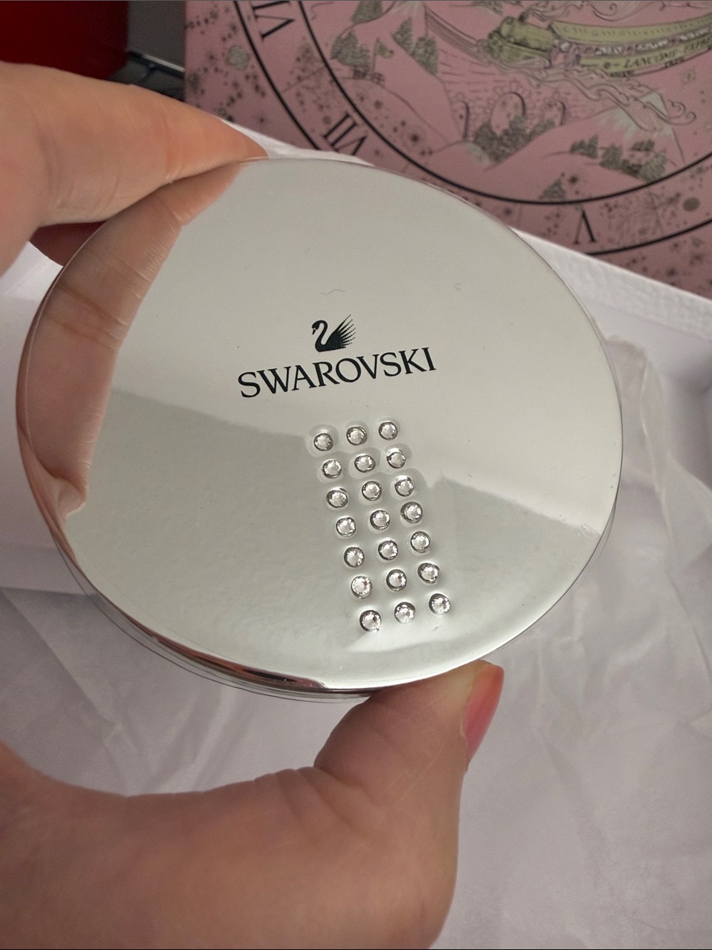 Swarovski Silver pocket mirror